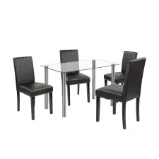  Karin 4+1 étkező garnitúra fehér-fekete bútor