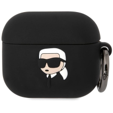 Karl Lagerfeld 3D Logo NFT Karl Head Airpods 3 Black szilikon tok fülhallgató, fejhallgató tok
