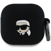 Karl Lagerfeld 3D Logo NFT Karl Head Silikonové Pouzdro pro AirPods 4 Black