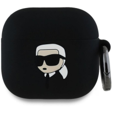 Karl Lagerfeld 3D Logo NFT Karl Head Silikonové Pouzdro pro AirPods 4 Black fülhallgató, fejhallgató tok