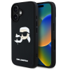 Karl Lagerfeld 3D Rubber Double Heads iPhone 16 hátlap tok, fekete