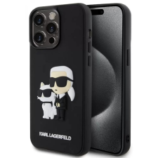 Karl Lagerfeld 3D Rubber hátlaptok iPhone 13 Pro Max Karl and Choupette fekete tok és táska