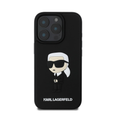 Karl Lagerfeld 3D Rubber Ikonik Apple iPhone 16 Pro hátlap tok, fekete tok és táska