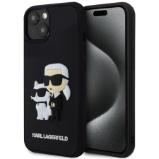Karl Lagerfeld 3D Rubber Karl and Choupette Apple iPhone 14 hátlap tok, fekete tok és táska