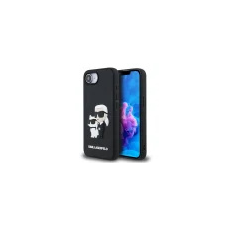 Karl Lagerfeld 3D Rubber Karl and Choupette Apple iPhone 16e hátlap tok, fekete tok és táska