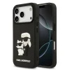 Karl Lagerfeld 3D Rubber Karl and Choupette Apple iPhone 17 Pro hátlap tok, fekete