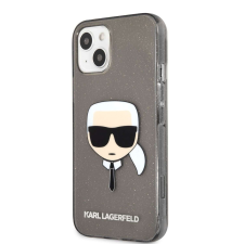 Karl Lagerfeld Apple iPhone 13 Mini KARL LAGERFELD KLHCP13SKHTUGLB Glitter Hátlap - Fekete tok és táska