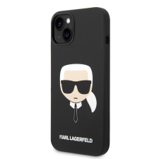 Karl Lagerfeld Apple iPhone 14 KARL LAGERFELD KLHCP14SSLKHBK Liquid Silicon Hátlap - Fekete tok és táska