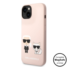 Karl Lagerfeld Apple iPhone 14 KARL LAGERFELD KLHMP14SSSKCI Liquid Silicon MagSafe Hátlap - Rózsaszín tok és táska