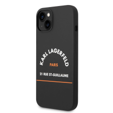 Karl Lagerfeld Apple iPhone 14 Plus KARL LAGERFELD KLHCP14LSRSGHLK Liquid Silicon Hátlap - Fekete tok és táska