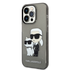 Karl Lagerfeld Apple iPhone 14 Pro Max KARL LAGERFELD KLHCP14XHNKCTGK Glitter Hátlap - Fekete tok és táska