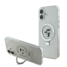 Karl Lagerfeld Apple iPhone 16 KARL LAGERFELD KLHMP16SHMRSKCH MagSafe Ringstand Hátlap - Átlátszó tok és táska