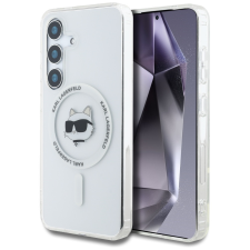 Karl Lagerfeld Button Choupette Head Printed Logo Galaxy S25 MagSafe hátlap tok, fehér tablet pc