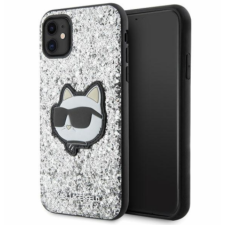 Karl Lagerfeld Choupette Patch Apple iPhone 11/Xr Tok - Ezüst tok és táska