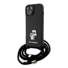 Karl Lagerfeld Crossbody Saffiano Metal Pin Karl Apple iPhone 15 hátlap tok, fekete tok és táska