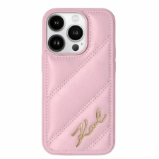 Karl Lagerfeld Diagonal Quilted Script tok iPhone 14 Pro Max - rózsaszín tok és táska
