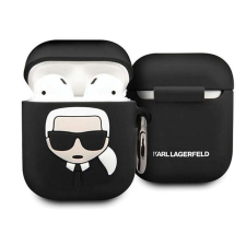 Karl Lagerfeld eredeti Karl Lagerfeld KLACCSILKHBK Apple Airpods fekete telefontok fülhallgató, fejhallgató tok