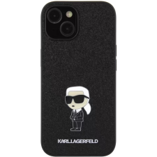 Karl Lagerfeld Fixed Glitter hátlaptok iPhone 15 metal ikonik fekete tok és táska