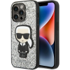 Karl Lagerfeld Glitter Flakes Ikonik Apple iPhone 14 Pro Max hátlap tok, ezüst (KLD1148)