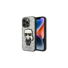 Karl Lagerfeld Glitter Flakes Ikonik Apple iPhone 14 Pro Szilikon Tok - Ezüst (KLHCP14LGFKPG) tok és táska