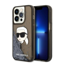 Karl Lagerfeld Glitter Karl Head Apple iPhone 14 Pro hátlap tok, fekete tok és táska