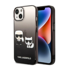 Karl Lagerfeld Gradient Ikonik Karl &amp; Choupette Apple iPhone 14 hátlap tok, fekete tok és táska