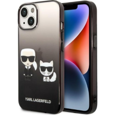 Karl Lagerfeld Gradient Ikonik Karl & Choupette Apple iPhone 14 hátlap tok, fekete (KLD1171) tok és táska