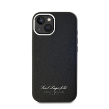 Karl Lagerfeld Grained PU Hotel RSG iPhone 15 hátlap tok, fekete tok és táska