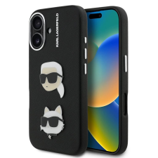 Karl Lagerfeld Grained PU K&amp;CH Heads tok iPhone 16 készülékhez fekete tok és táska