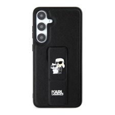 Karl Lagerfeld Gripstand Saffiano Samsung Galaxy S24 Tok - Fekete/Mintás (KLHCS24SGSAKCPK) tok és táska