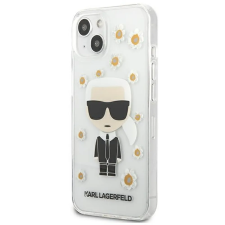 Karl Lagerfeld Ikonik Flower Apple iPhone 13 mini Műanyag Tok - Átlátszó/Mintás tok és táska