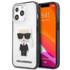 Karl Lagerfeld Ikonik Karl - telefontok iPhone 13 Pro (Transparent / fekete Frame) tok és táska
