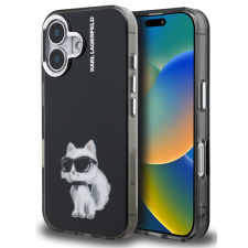 Karl Lagerfeld IML Aquarelle Choupette iPhone 16 hátlap tok, fekete tok és táska