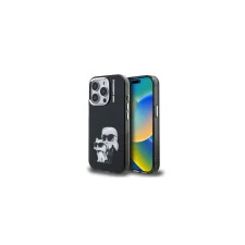 Karl Lagerfeld IML Aquarelle Karl and Choupette iPhone 15 Pro hátlap tok, fekete tok és táska