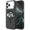 Karl Lagerfeld IML Glitter Karl &amp; Choupette Sketch Logo Apple iPhone 17 Pro Max MagSafe kompatibilis hátlap tok, fekete