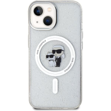 Karl Lagerfeld IML Glitter Karl and Choupette iPhone 15 MagSafe átlátszó tok tok és táska