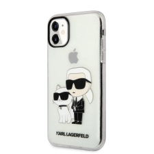 Karl Lagerfeld IML Glitter Karl and Choupette NFT tok iPhone 11 készülékhez átlátszó tok és táska