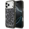 Karl Lagerfeld IML Leopard Pattern Apple iPhone 17 Pro Max MagSafe kompatibilis hátlap tok, leopárd minta, fekete