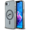 Karl Lagerfeld IML Metal Karl &amp; Choupette Heads iPhone 16e hátlap tok, MagSafe, fekete