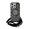 Karl Lagerfeld IML Monogram Crossbody K&amp;CH Heads MagSafe tok iPhone 15 Pro készülékhez fekete