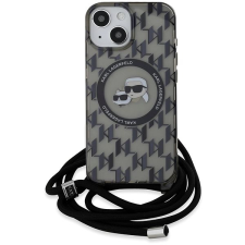 Karl Lagerfeld IML Monogram Crossbody K&CH Heads MagSafe iPhone 15 Black tok tok és táska