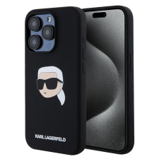 Karl Lagerfeld IPhone 15 Pro tok - Karl Lagerfeld szilikon MagSafe (KLHMP15LSKHPPLK) - Karl feje tok és táska