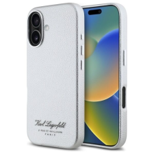 Karl Lagerfeld IPhone 16 tok – Karl Lagerfeld Hardcase Leather Hotel (KLHCP16SPGWCMKHG) – szürke RSG tok és táska
