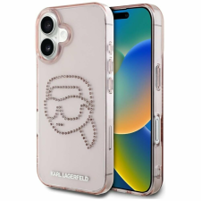 Karl Lagerfeld IPhone 16 tok – Karl Lagerfeld IML Rhinestones (KLHCP16SHKHDCELP) – rózsaszín Karl Head tok és táska