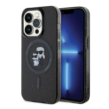 Karl Lagerfeld Karl&Choupette Glitter MagSafe Apple iPhone 15 Pro hátlap tok, fekete tok és táska