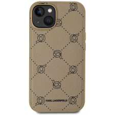 Karl Lagerfeld Karl Heads Pattern iPhone 14 MagSafe bézs PU tok tok és táska
