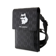 Karl Lagerfeld Karl Lagerfeld Saffiano Monogram Choupette NFT pénztárca tok fekete tok és táska