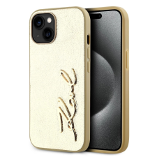 Karl Lagerfeld Karl Lagerfeld Wrinkled PU Signature Logo tok iPhone 15 készülékhez arany tok és táska