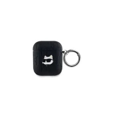 Karl Lagerfeld KLA2PGCHPK Monogram Choupette Head tok AirPods 1/2 - fekete fülhallgató, fejhallgató tok