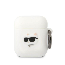 Karl Lagerfeld KLA2RUNCHH AirPods 1/2 fehér szilikon tok 3D Choupette fej audió kellék